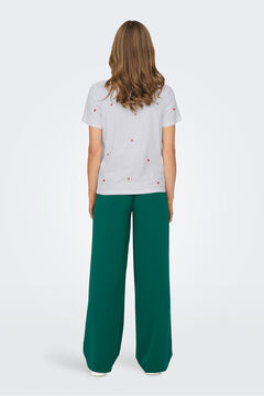 Only Camiseta manga corta con bordados