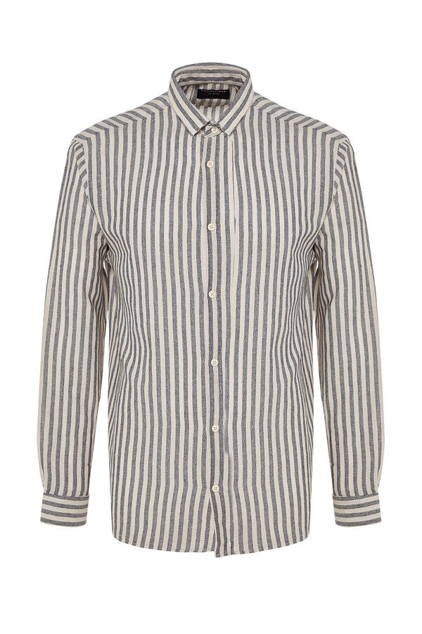 Trendyol Camisa de manga comprida &agrave;s riscas azul