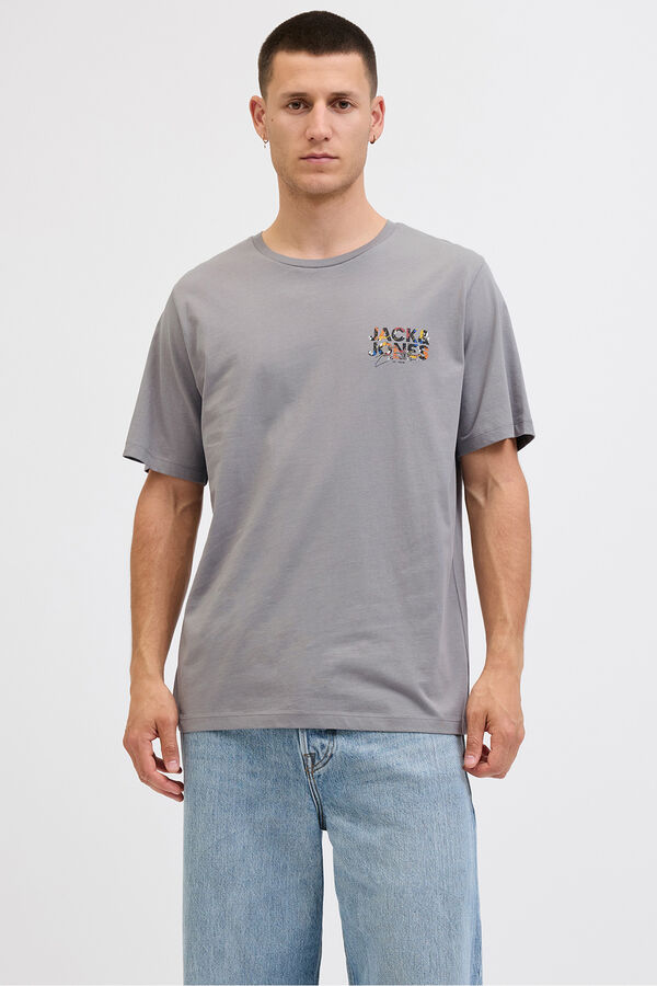Jack & Jones Camiseta regular fit estampada gris
