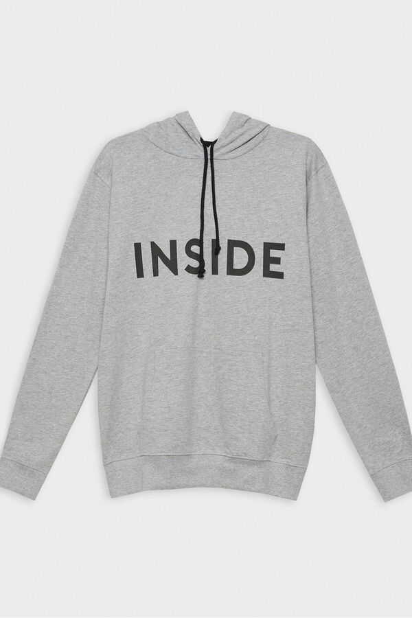 Inside Sudadera B&aacute;sica Logo gris