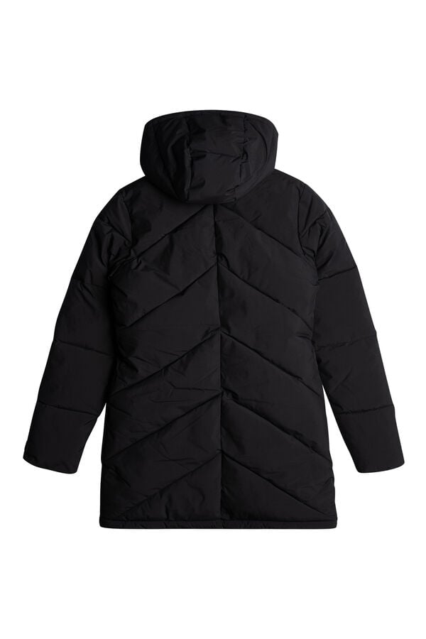 Springfield Better Weather - Longline puffer jacket with hood for women black