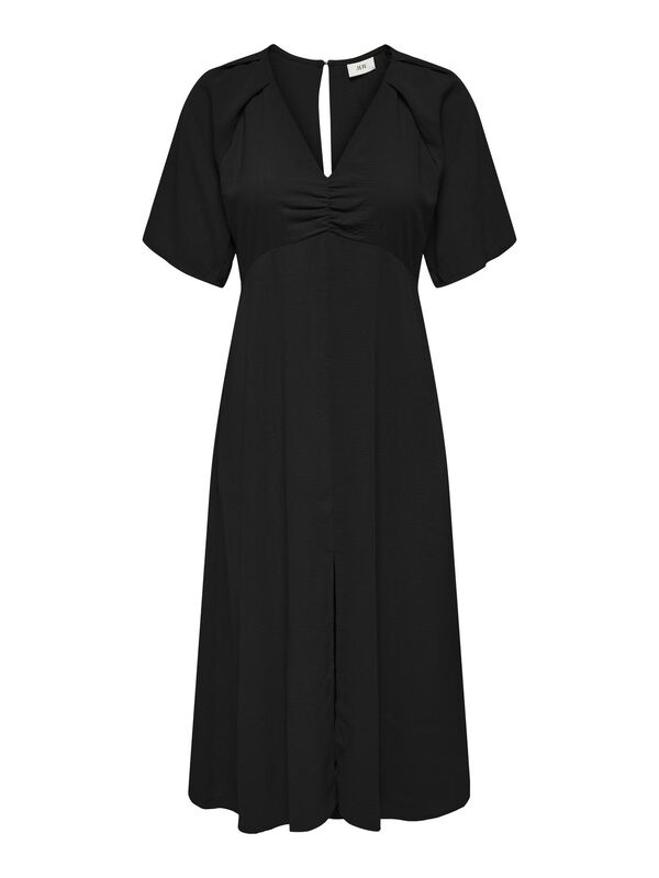 Springfield V-neck midi dress with slit black
