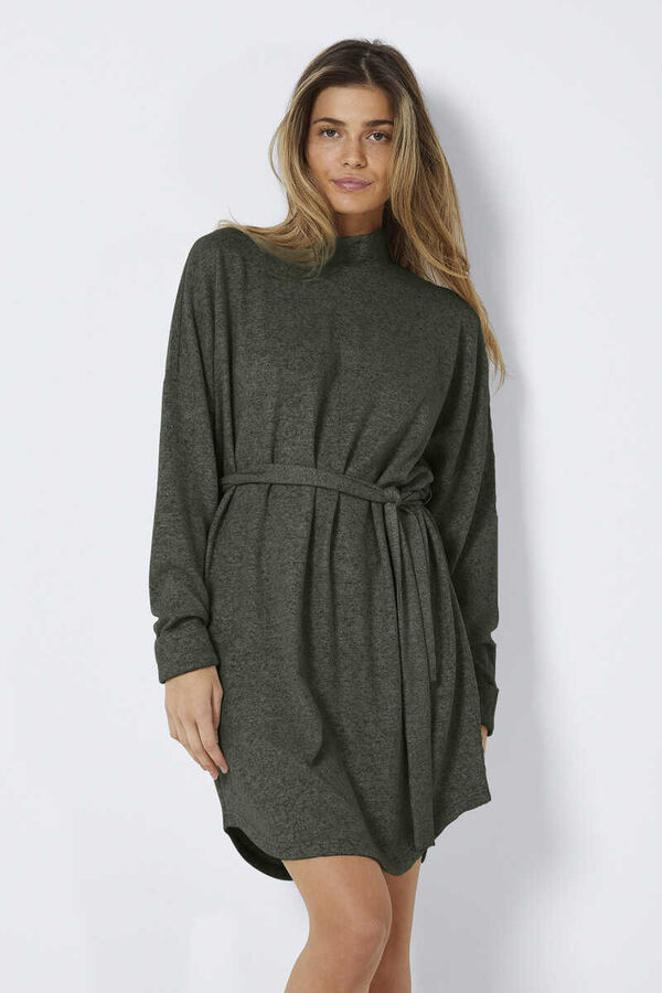 Springfield Jersey-knit dress with high neck green