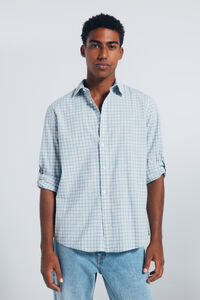 Springfield Slub cotton plaid shirt