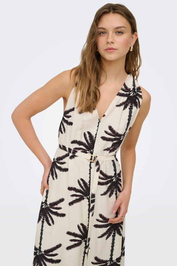 Only Vestido comprido gola em V branco