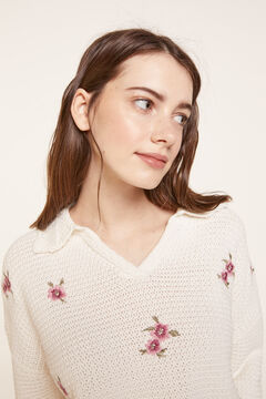 Springfield Cotton Embroidered Floral Jumper grey
