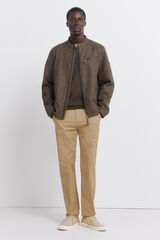 Springfield Slim fit micro-print trousers grey