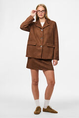 Pieces Chaqueta blazer antelina marrón