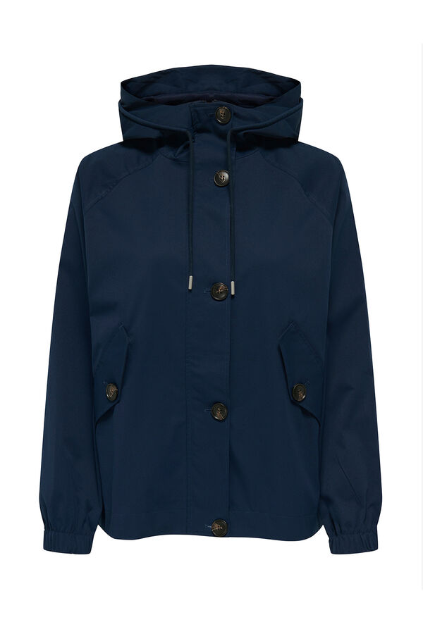 Only Parka con capucha azul