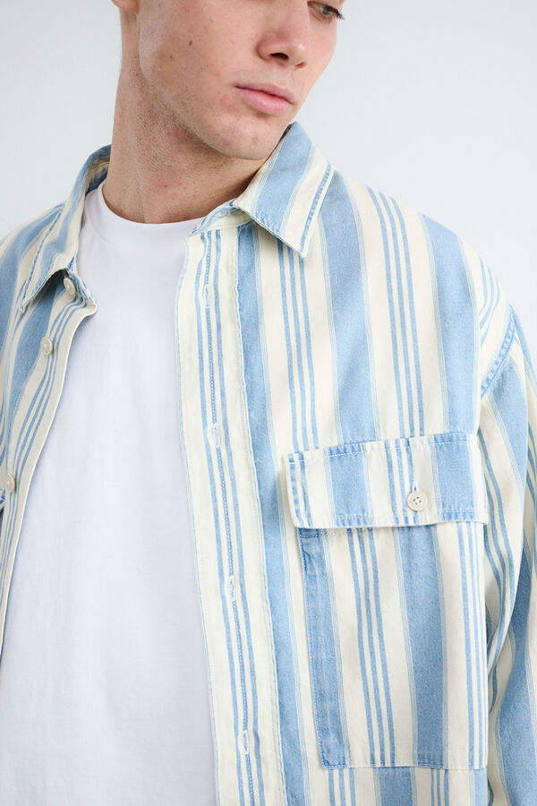 Balmohk Camisa de manga comprida cropped azul