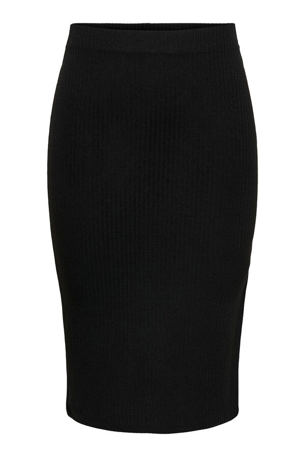Springfield Ribbed midi skirt black