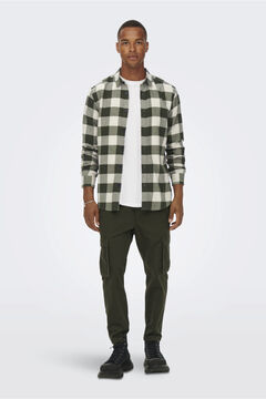 Only & Sons Camisa xadrez de manga manga comprida masculina