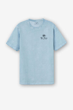 Springfield Camiseta Efecto Lavado con Estampado azul