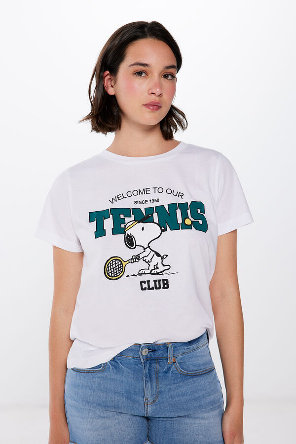 Springfield T-shirt "Tennis Snoopy" branco