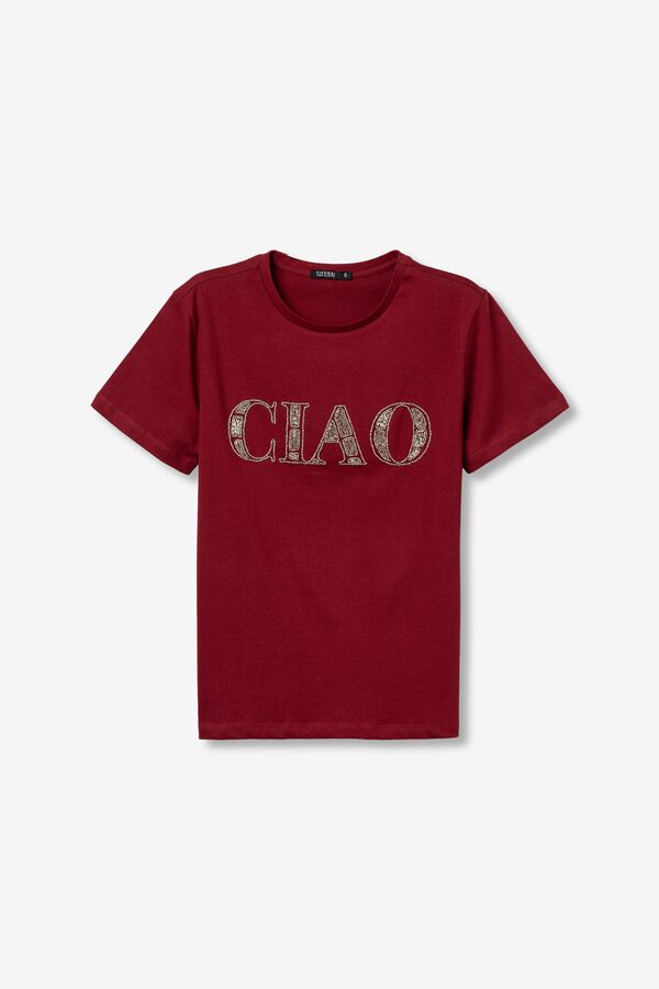 Tiffosi Camiseta con letras rojo