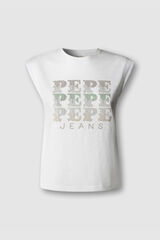 Pepe Jeans Round neck sleeveless shirt white