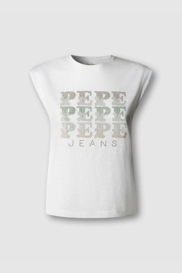 Pepe Jeans Round neck sleeveless shirt white