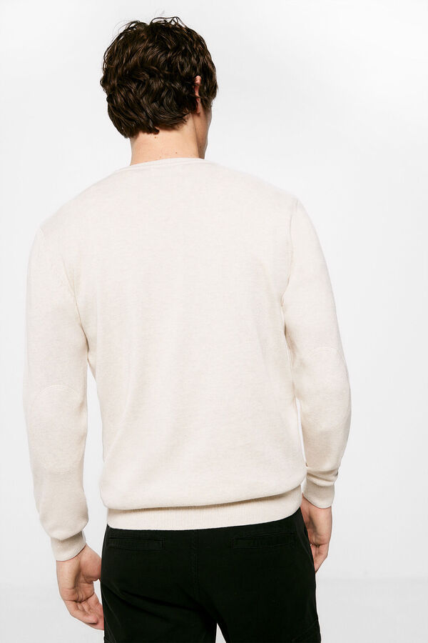 Springfield Essential jumper with elbow patches natural