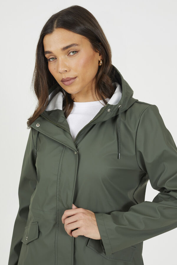 Brave Soul Rubberized raincoat green