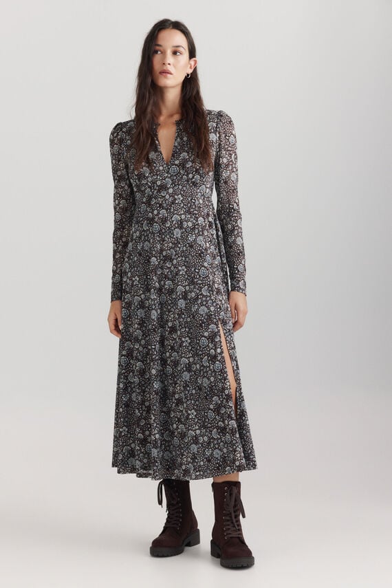 Vestido midi estilo boho