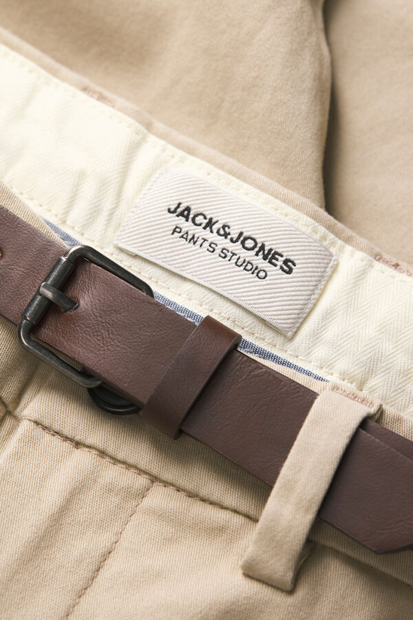 Jack & Jones PLUS Chino Bermuda shorts with belt brown