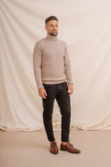 Celopman Turtleneck Knotted Sweater gris