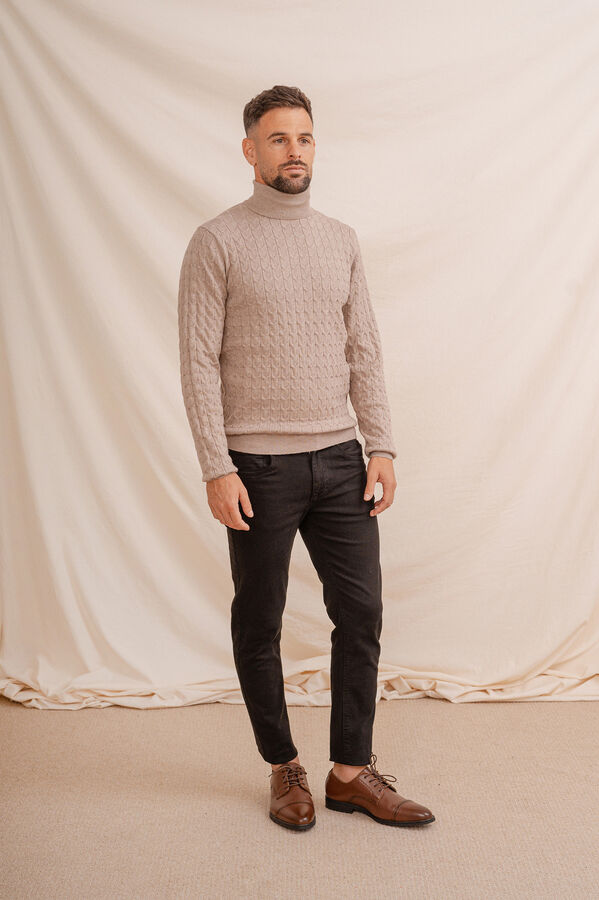 Celopman Turtleneck Knotted Sweater gris