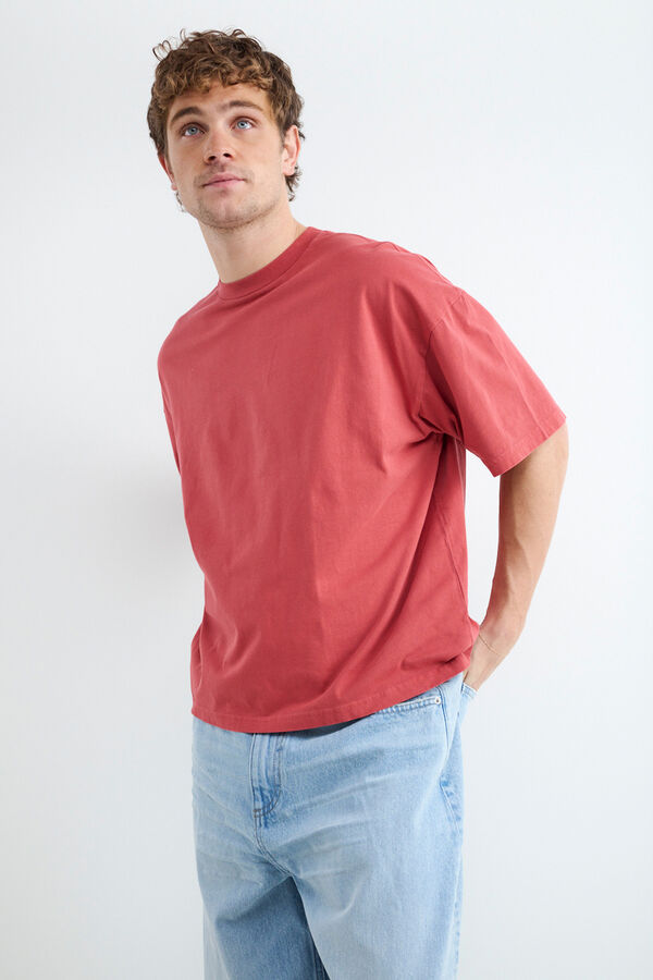 Balmohk Camiseta boxy manga corta rojo