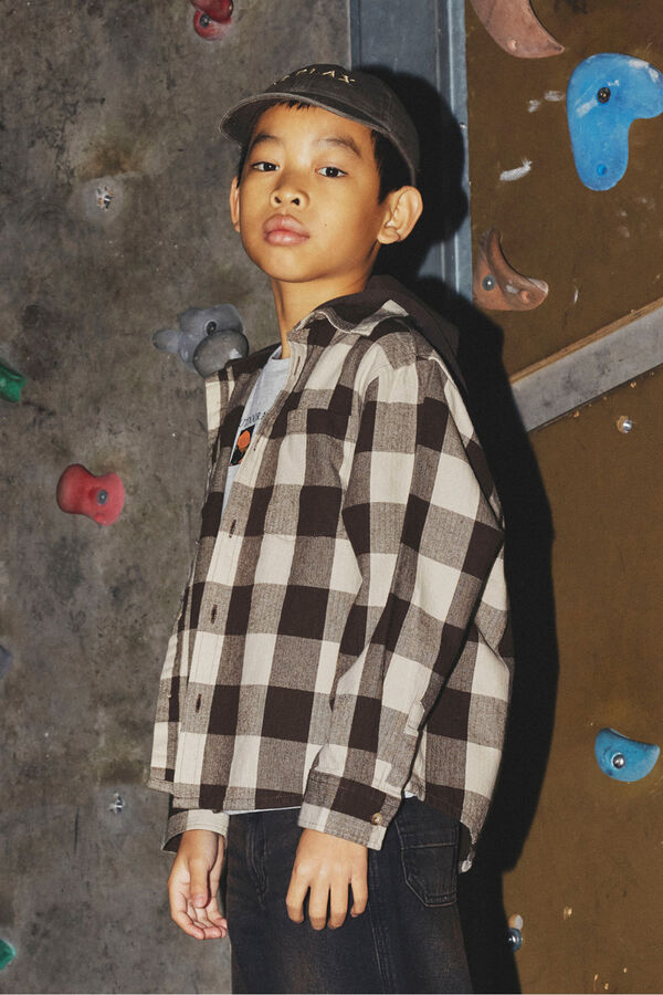 Name It Sobrecamisa com capuz para menino castanho