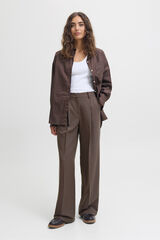 Jack & Jones Cal&ccedil;as largas com pregas castanho