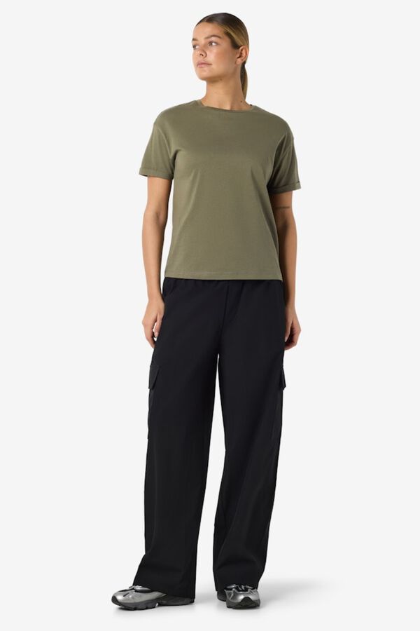 Noisy May Basic short sleeve round neck T-shirt green