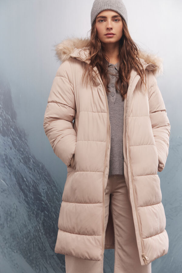 Springfield Thermolite puffer long coat nude