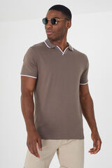 Springfield Polo shirt with contrast colour smeđa