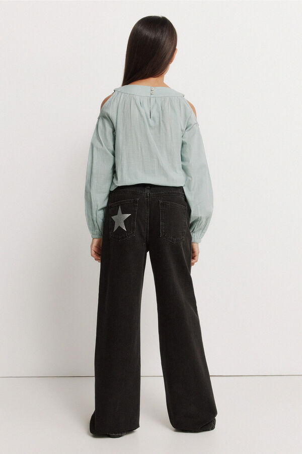 Springfield Kids Jeans Wideleg ni&ntilde;a gris