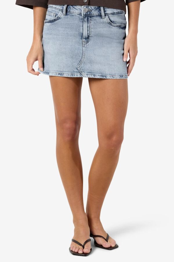 Noisy May Denim short distressed skirt blue