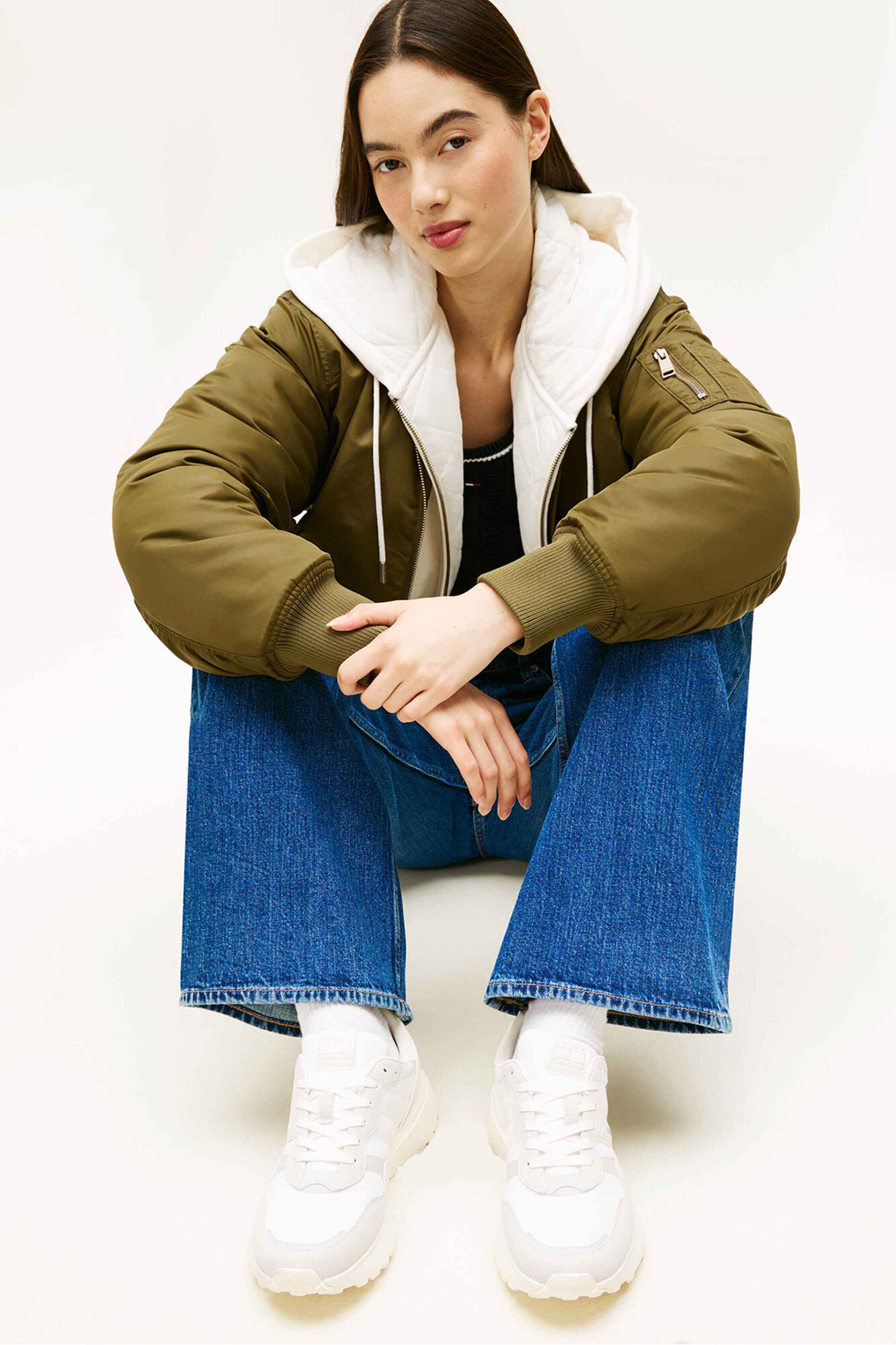 Tommy Jeans T&ecirc;nis Tommy Jeans branco com logo lateral