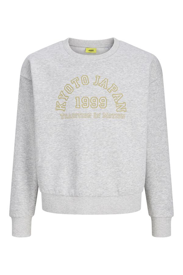 Jack & Jones Girl Print round neck sweatshirt grey