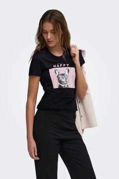 Only T-shirt estampada de manga curta