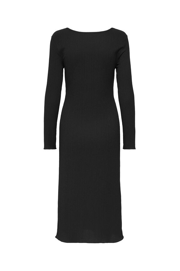 JDY Vestido midi textura negro