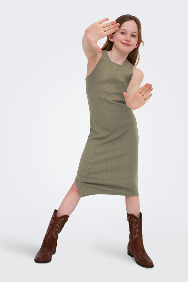 Only Girls Sleeveless midi dress green