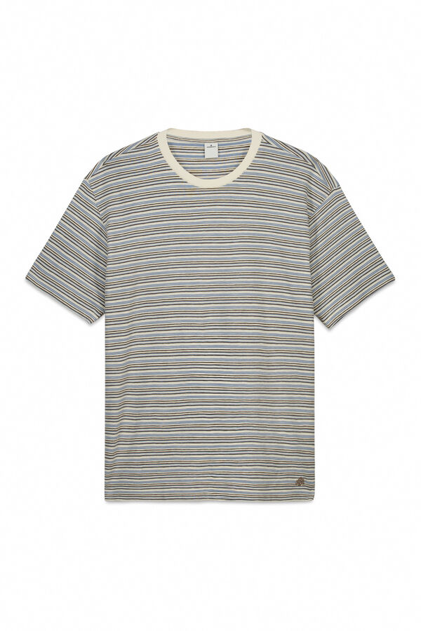 Springfield Textured striped T-shirt white