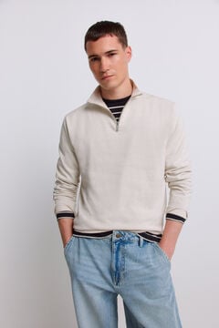 Springfield Camisola b&aacute;sica gola camionista cru