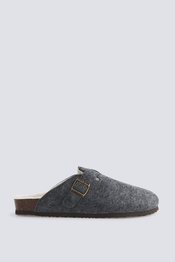 Springfield Felt buckle clogs grey