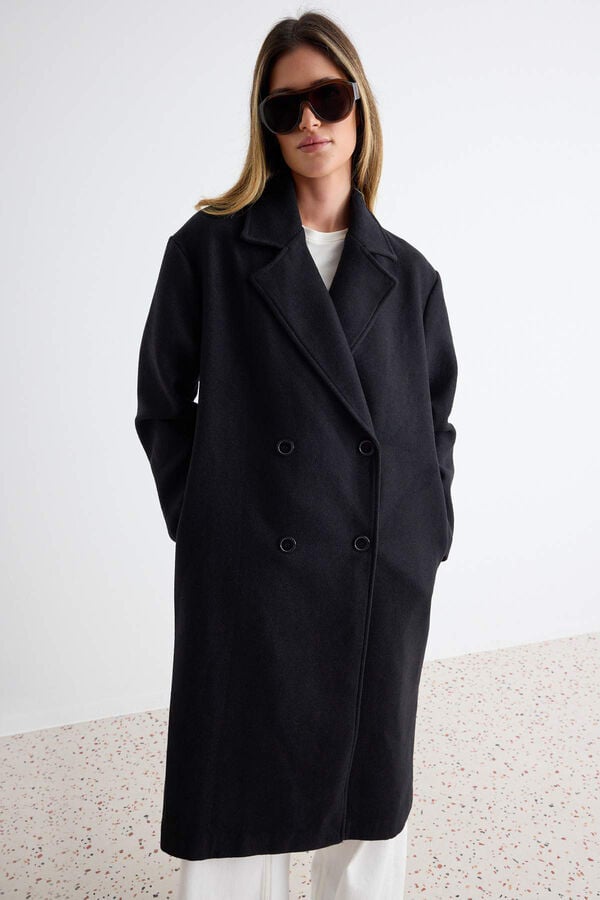 Trendyol Long oversized coat black