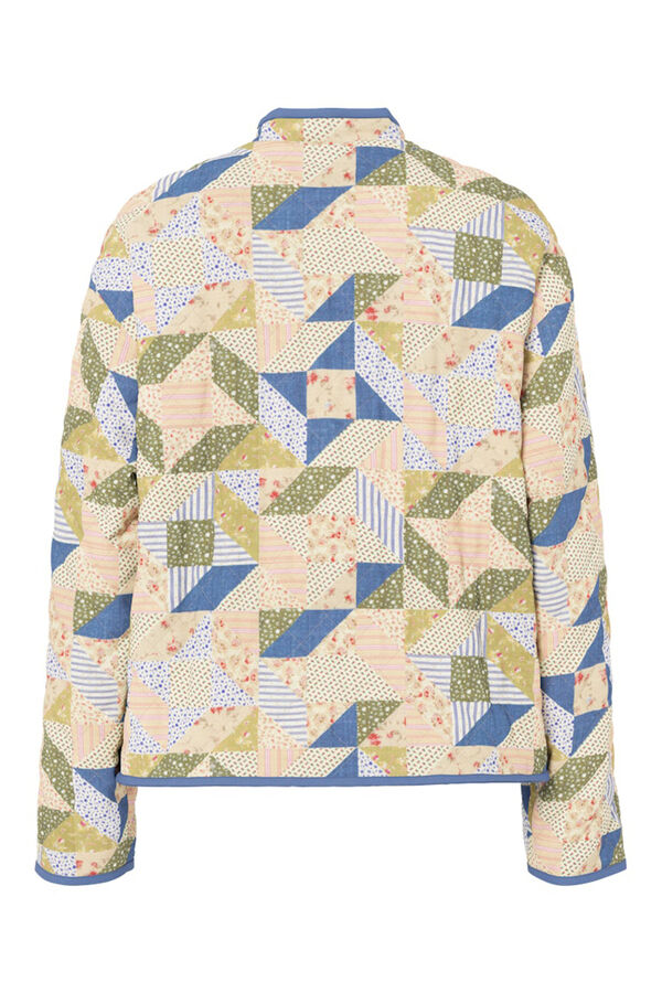 Pieces Chaqueta quilted patchwork gris