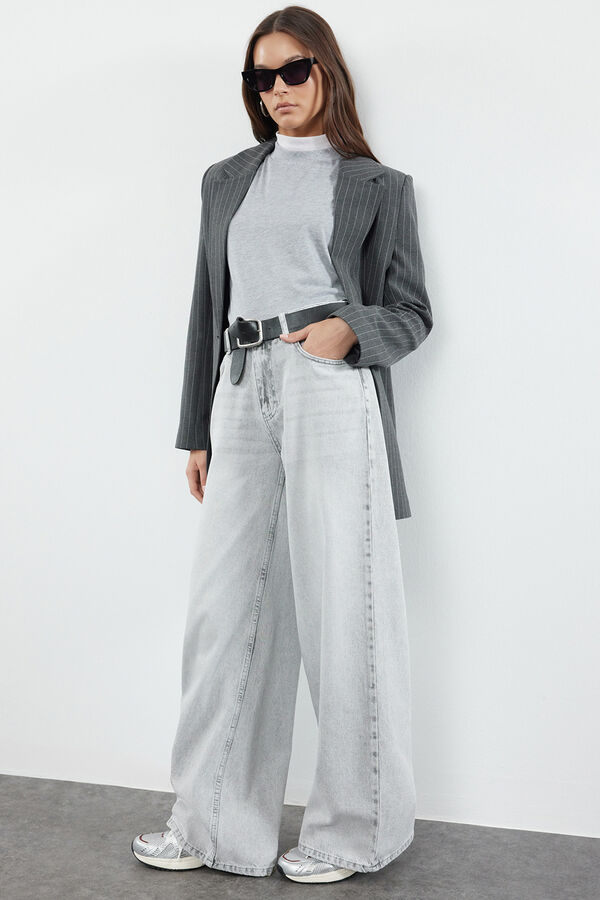Trendyol Pantal&oacute;n vaquero Palazzo gris