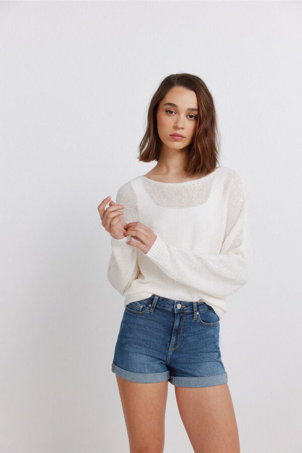 Springfield Short mid-rise jeans blue