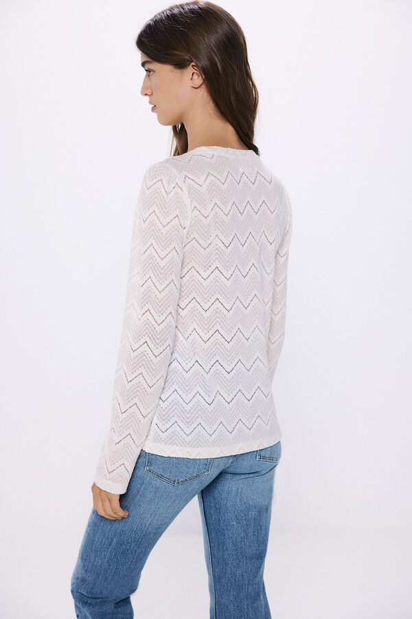 Springfield Zigzag structured T-shirt white