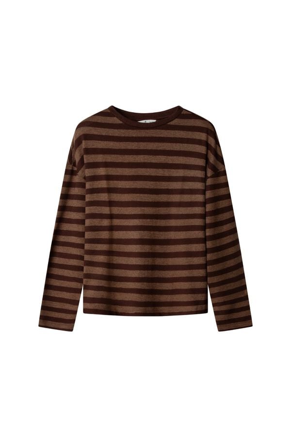 Springfield Striped long sleeve T-shirt brown