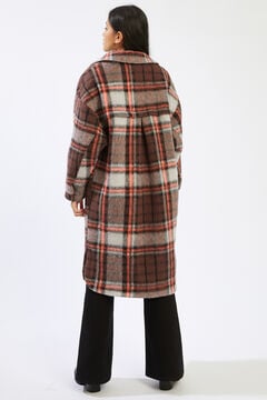Springfield Camisa-casaco comprida ao xadrez castanho